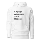 Engage Advocate Vote Repeat Unisex Hoodie